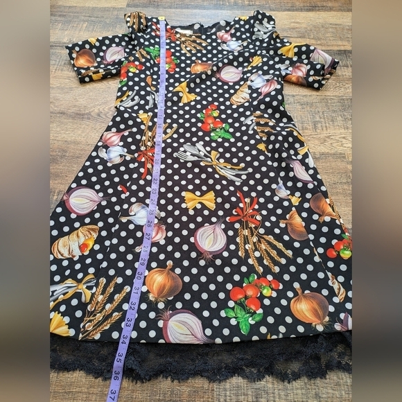 W Les Femmes Babylon Pinup Midi Length Vegetable Pasta Dress Women's 46 - Picture 6 of 10